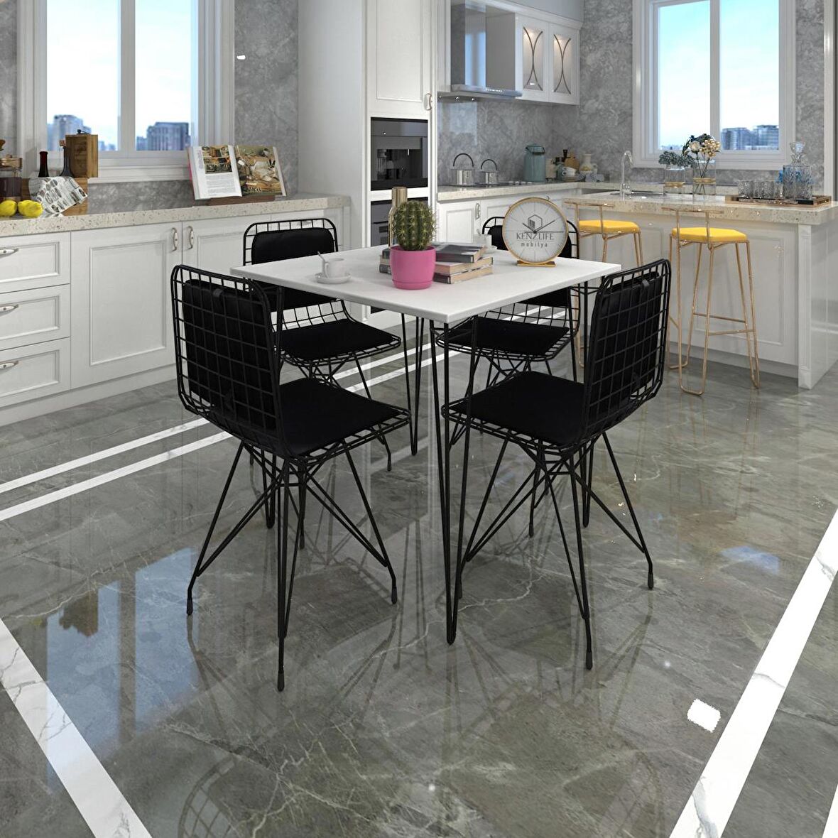Knsz masa sandalye takımı hem75mazlum byzsyh 080*080 sm 4 sandalye syhsyh sırt minderli