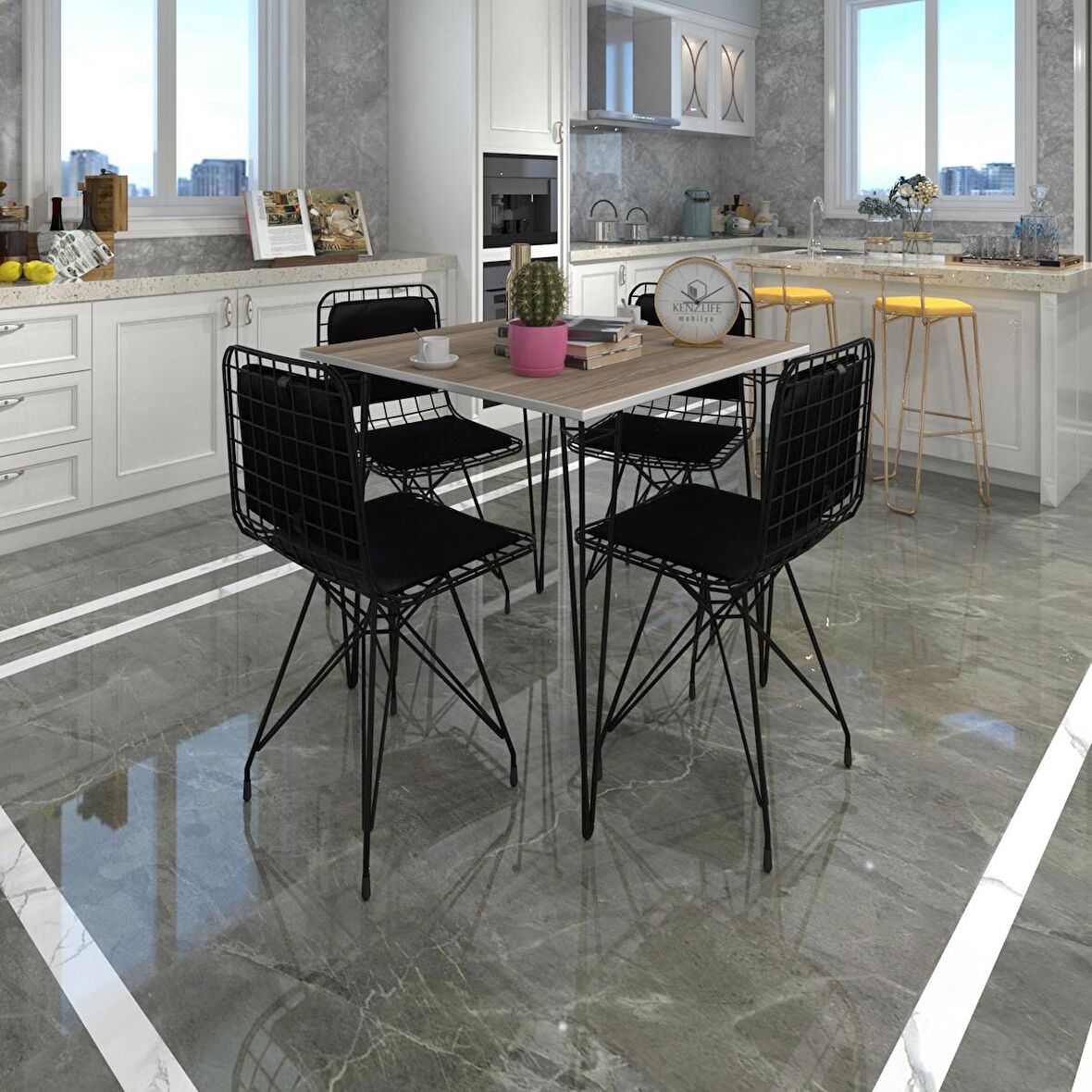 Knsz masa sandalye takımı hem75mazlum crdsyh 080*080 sm 4 sandalye syhsyh sırt minderli