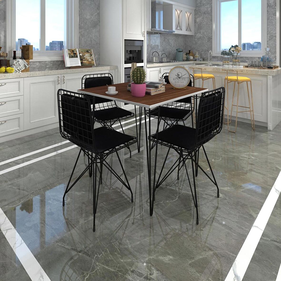 Knsz masa sandalye takımı hem75mazlum cvzsyh 080*080 sm 4 sandalye syhsyh sırt minderli