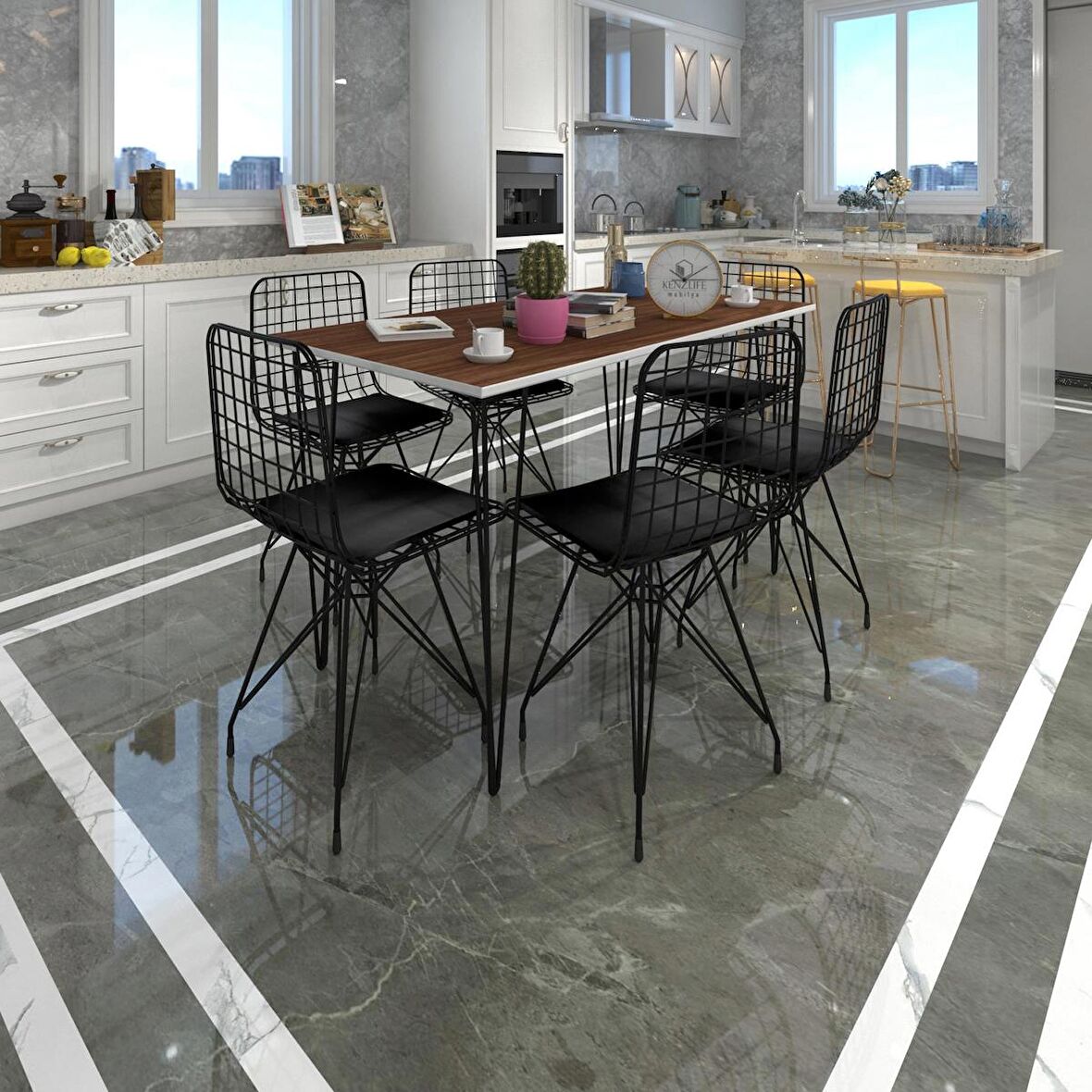 Knsz masa sandalye takımı hem75mazlum cvzsyh 130*070 6 sandalye syhsyh