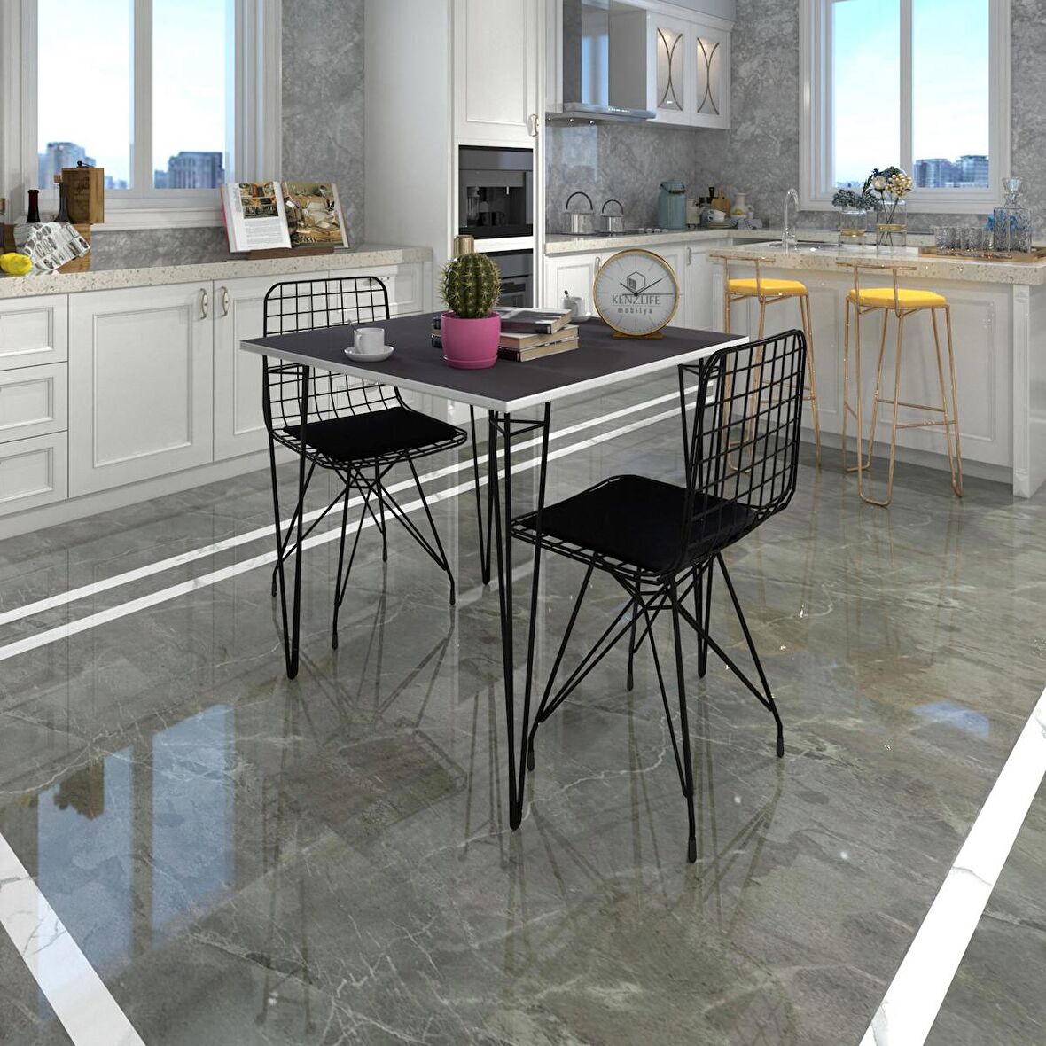 Knsz masa sandalye takımı hem75mazlum grisyh 060*060 2 sandalye syhsyh