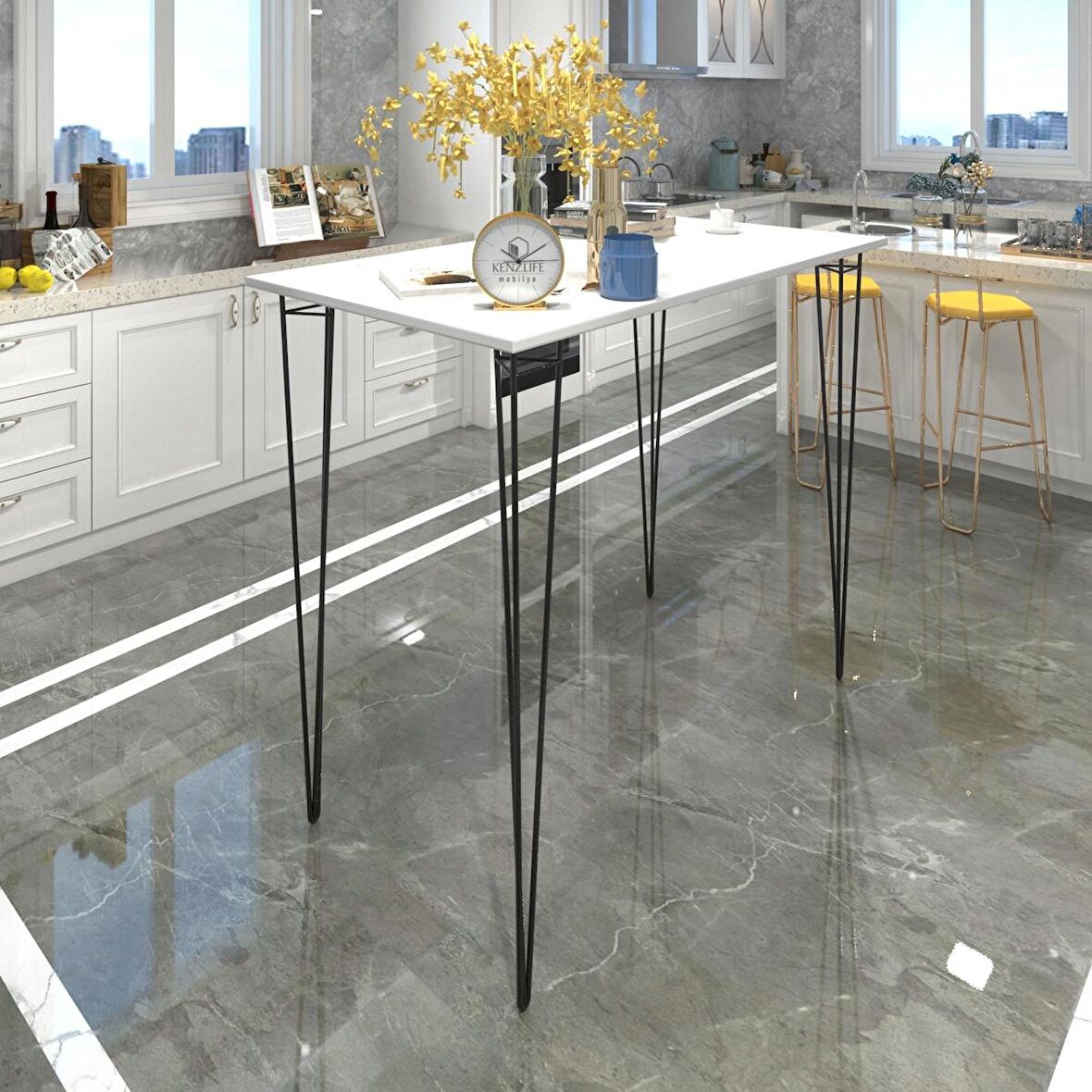 Knsz masa sandalye takımı hem105zengin byzsyh 130*090 6 sandalye syhsyh kolçaklı sırt minderli