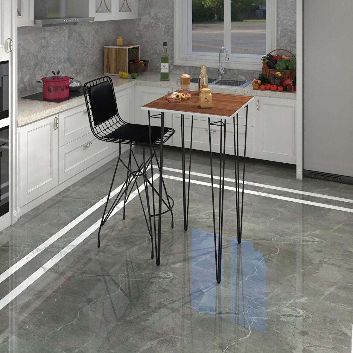 Knsz masa sandalye takımı hem105zengin cvzsyh 060*060 1 sandalye syhsyh sırt minderli