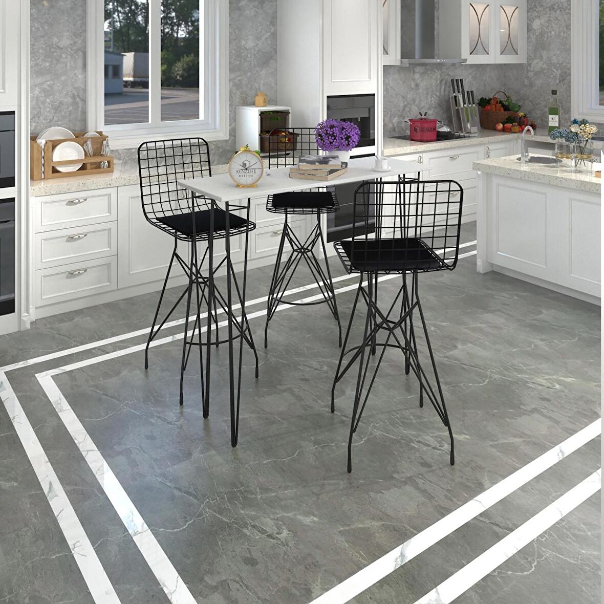Knsz masa sandalye takımı hem105zengin byzsyh 140*040 3 sandalye syhsyh