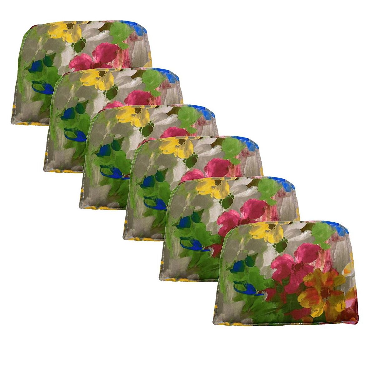 Knsz sırt minderi 6 lı zng&mğr&uslu çiçek desen cırtlı tel bar sandalyesi sırtı için