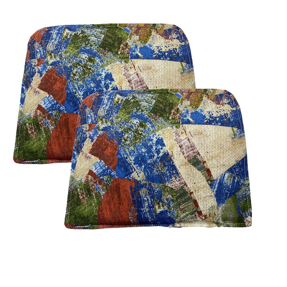 Knsz sırt minderi 2 li mazlum geometrik desen cırtlı tel sandalyesi sırtı için