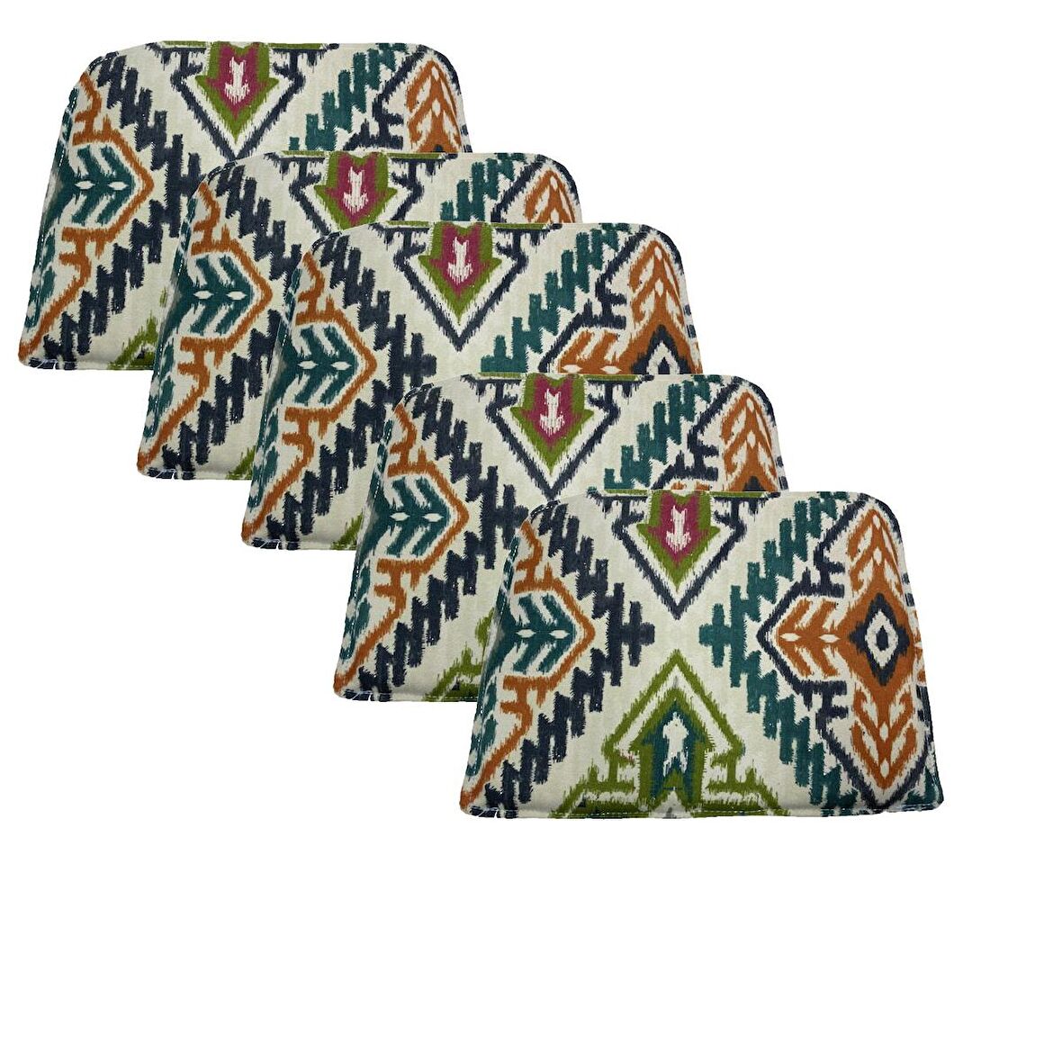 Knsz sırt minderi 5 li mazlum kilim desen kumaş cırtlı tel sandalyesi sırtı için
