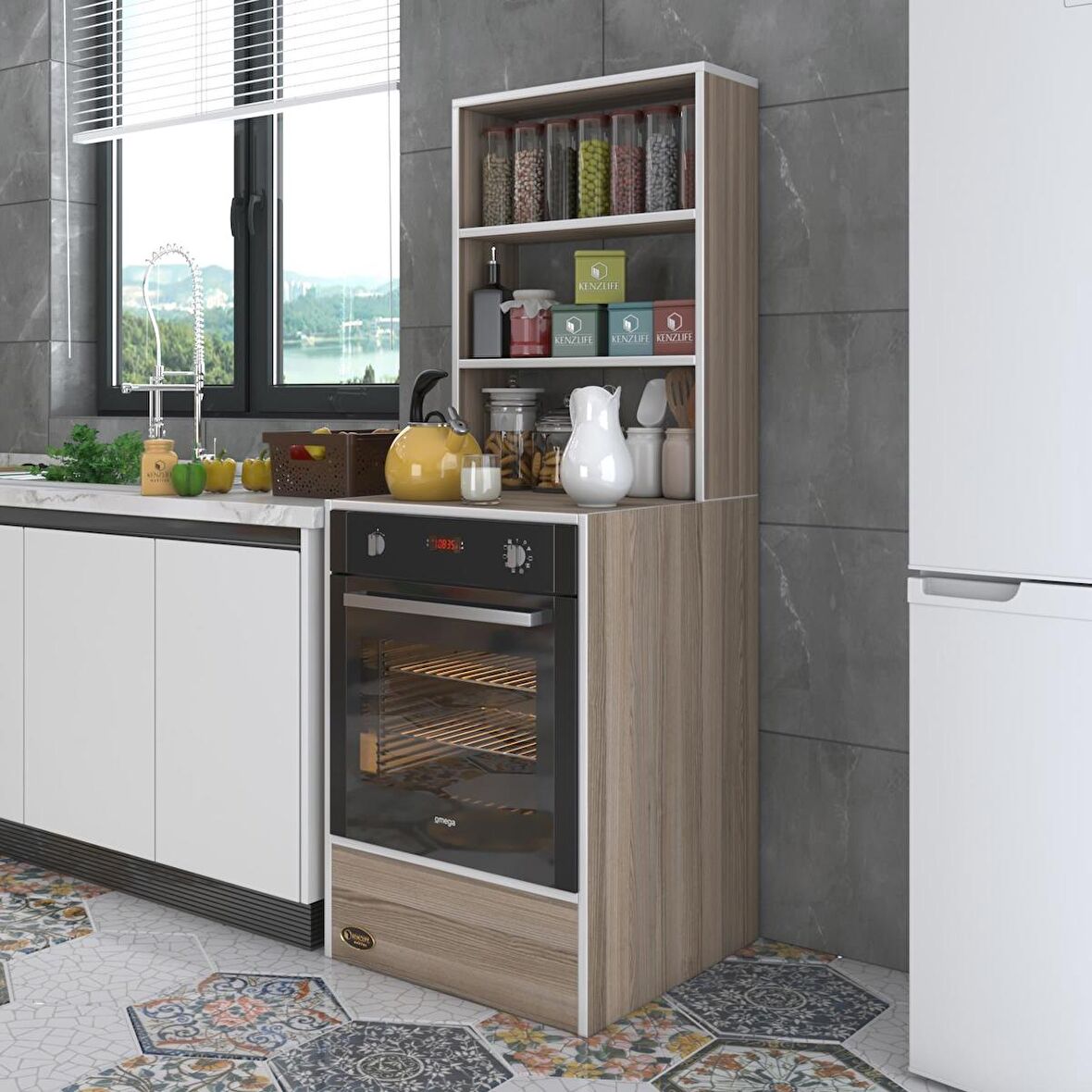 Kenzlife ankastre fırın dolabı esmacan crd 165*60*56 mutfak eko düz