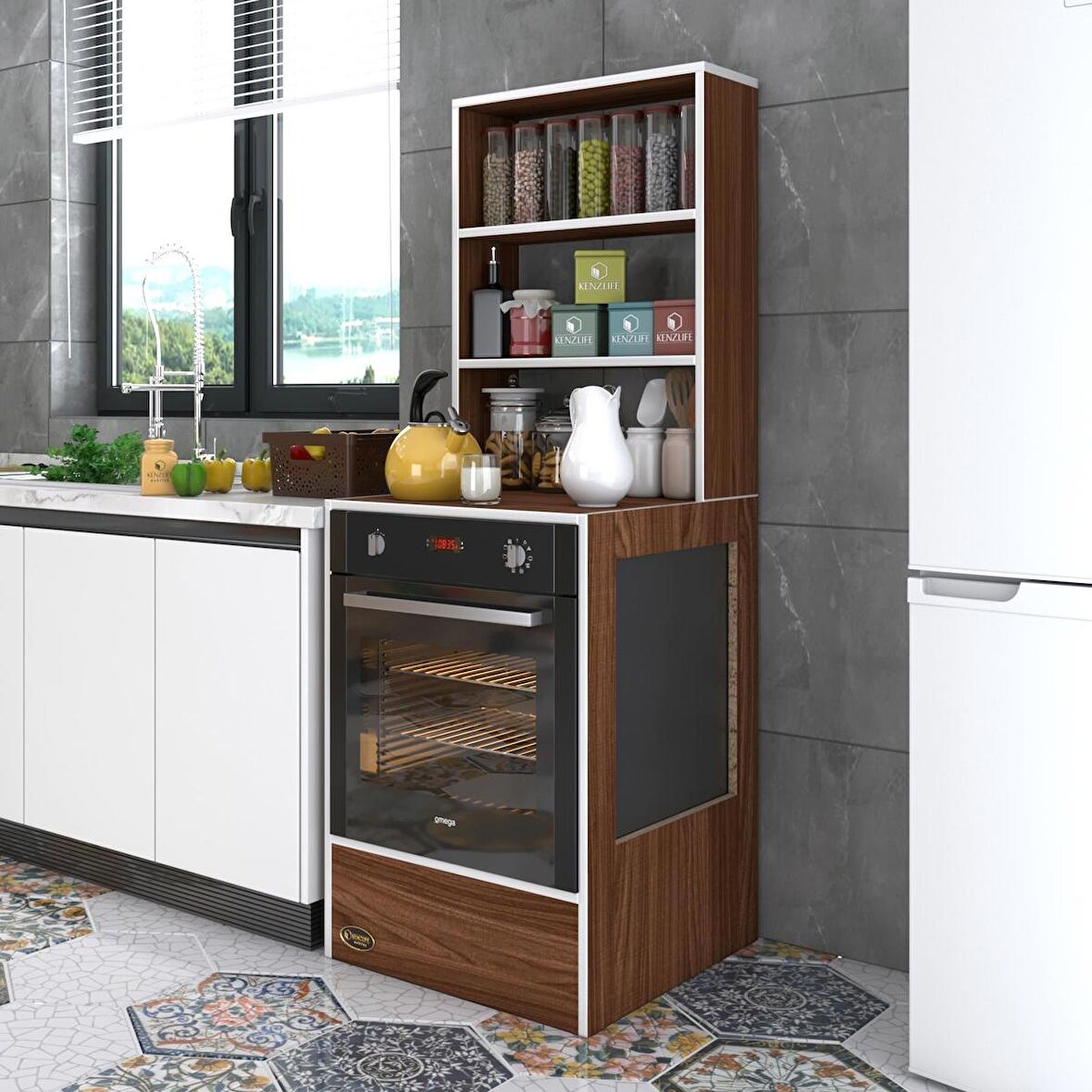 Kenzlife ankastre fırın dolabı nevgece cvz 165*60*56 mutfak eko düz