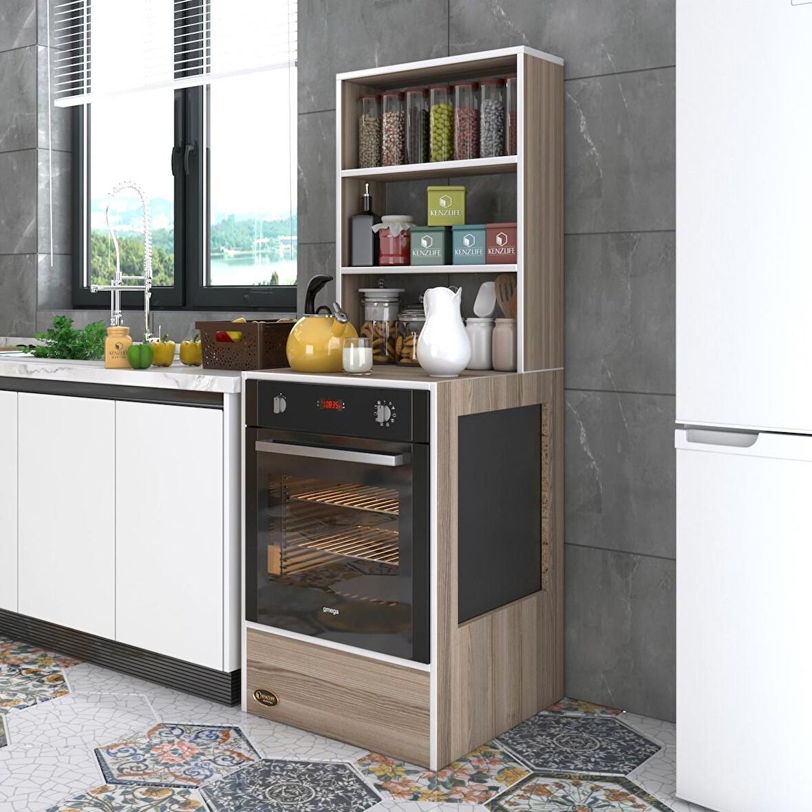 Kenzlife ankastre fırın dolabı nevgece crd 165*60*56 mutfak eko düz