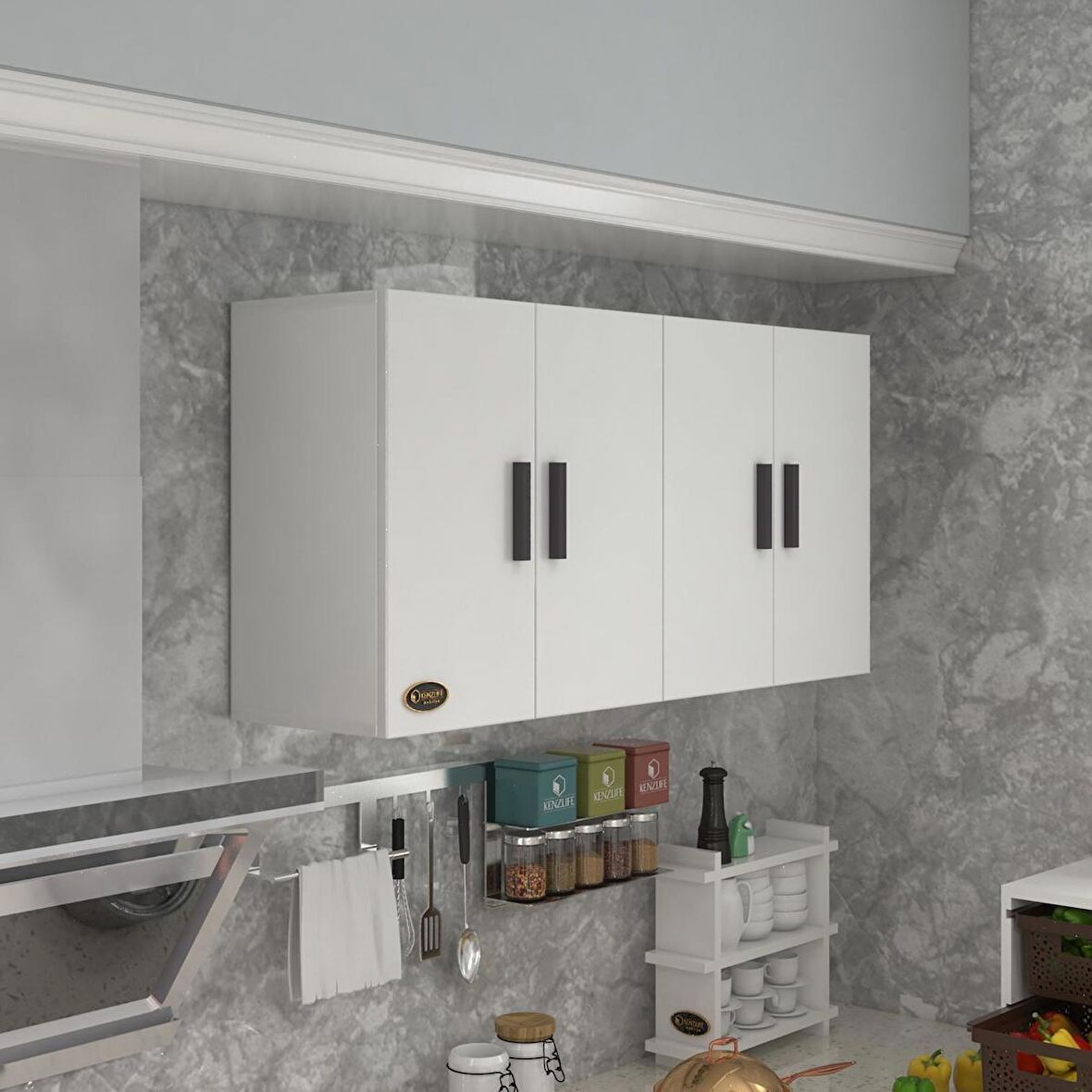 Kenzlife hazır mutfak merta byz 060*120*22 mutfak banyo dolabı kapaklı raflı