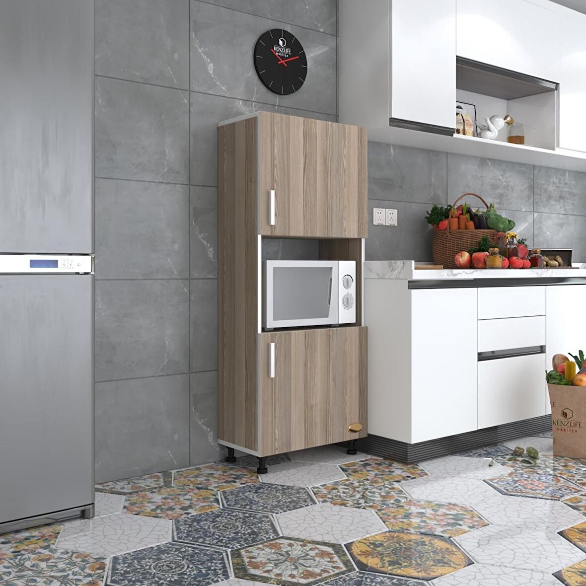 Kenzlife mini fırın dolabı gökhun crd 148*60*30 ayaklı mikroalga midi fırın mutfak