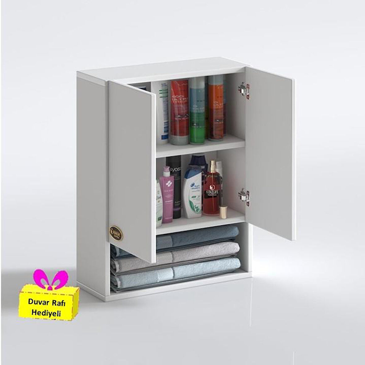 Kenzlife banyo ecza dolabı bakunin byz 60*40*20 mutfak (m)üst arkalıklı alt arkalıksız + tekli duvar rafı hediyeli