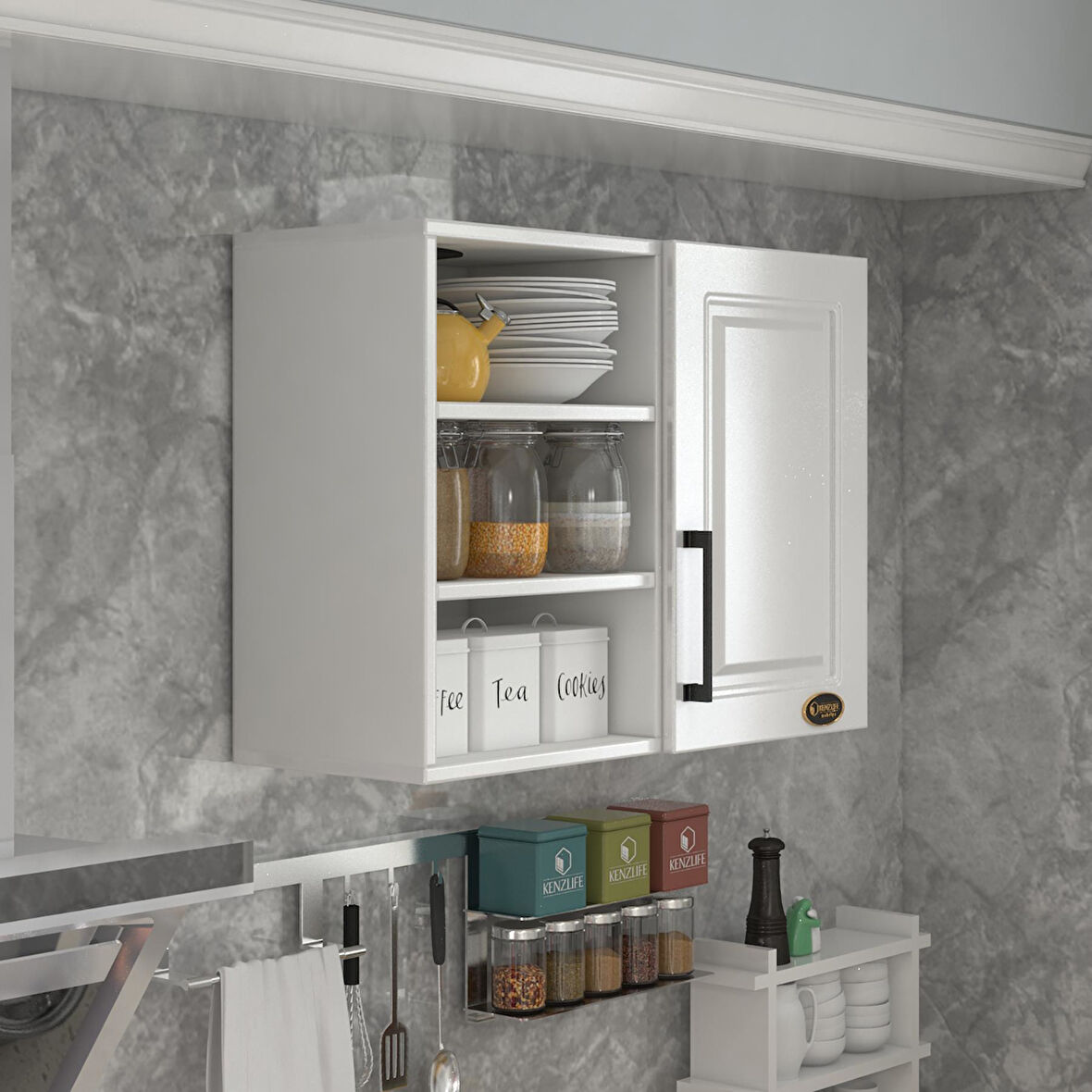 Kenzlife hazır mutfak dolabı roka60 byz mod1 60*080*32 mebran kapak suntalam gövde