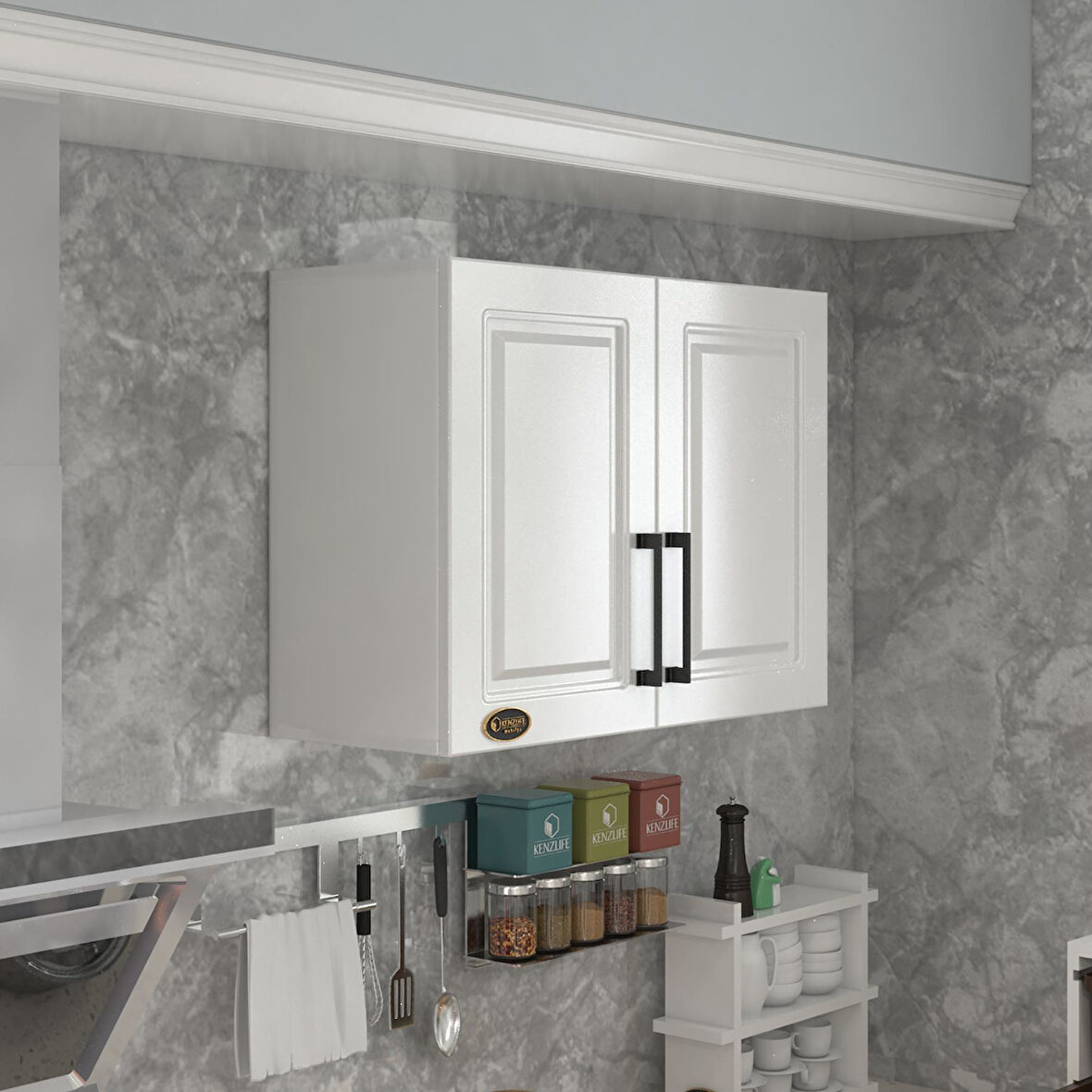 Kenzlife hazır mutfak dolabı kıvırcık60 byz mod1 60*080*32 mebran kapak suntalam gövde