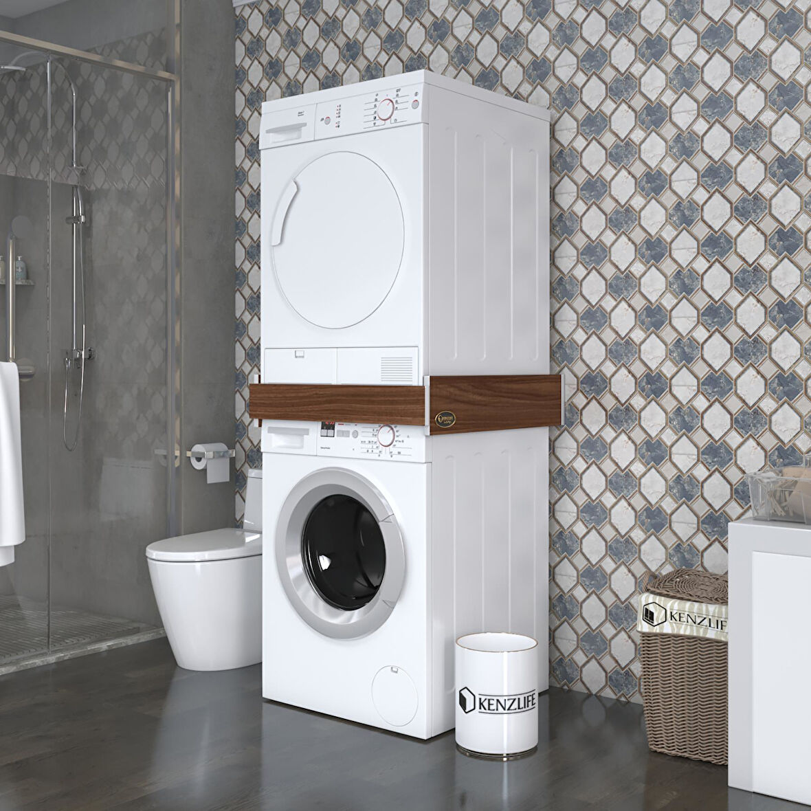 Kenzlife çamaşır&bulaşık makinesi dolabı kakılı cvz 015*074*74 banyo aparatı 70*70 iç hacim