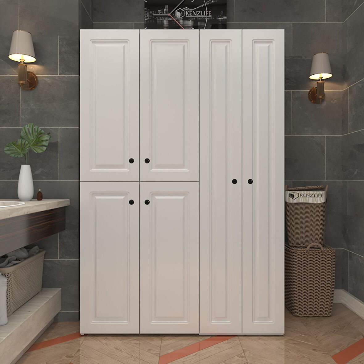 Kenzlife membran çamaşır kurutma makinesi dolabı yaromira byzbyz çerçeve 180*120*64 mebran kapak MDF gövde