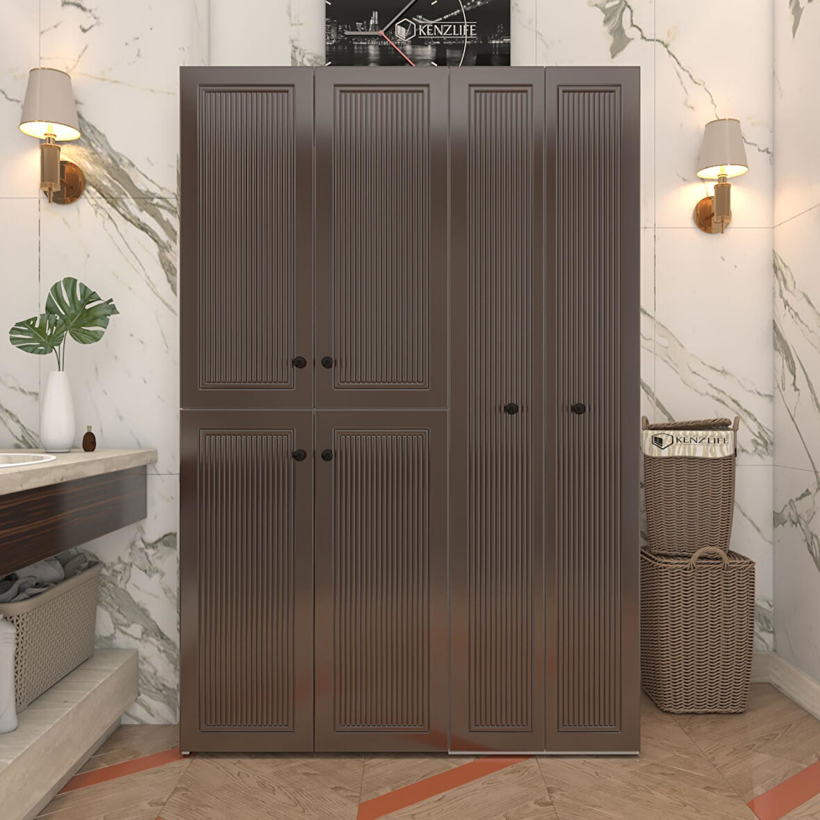 Kenzlife membran çamaşır kurutma makinesi dolabı yaromira khvbyz çubuk 180*120*64 mebran kapak MDF gövde