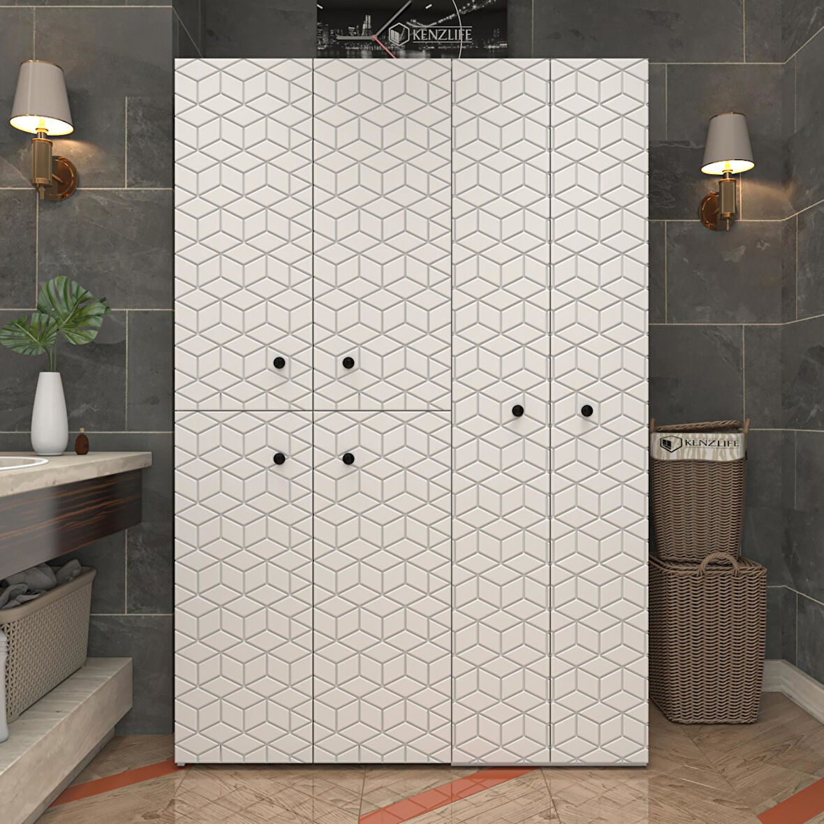 Kenzlife membran çamaşır kurutma makinesi dolabı yaromira byzbyz küpşeker 180*120*64 mebran kapak MDF gövde