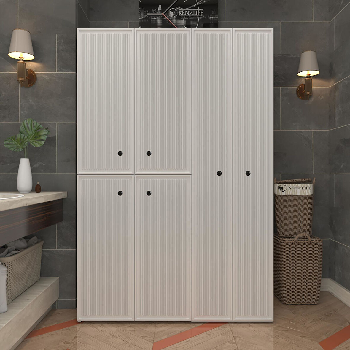 Kenzlife membran çamaşır kurutma makinesi dolabı yaromira byzbyz inceince 180*120*64 mebran kapak MDF gövde