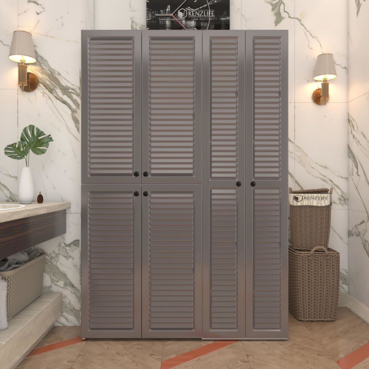 Kenzlife membran çamaşır kurutma makinesi dolabı yaromira gribyz panjur 180*120*64 mebran kapak MDF gövde