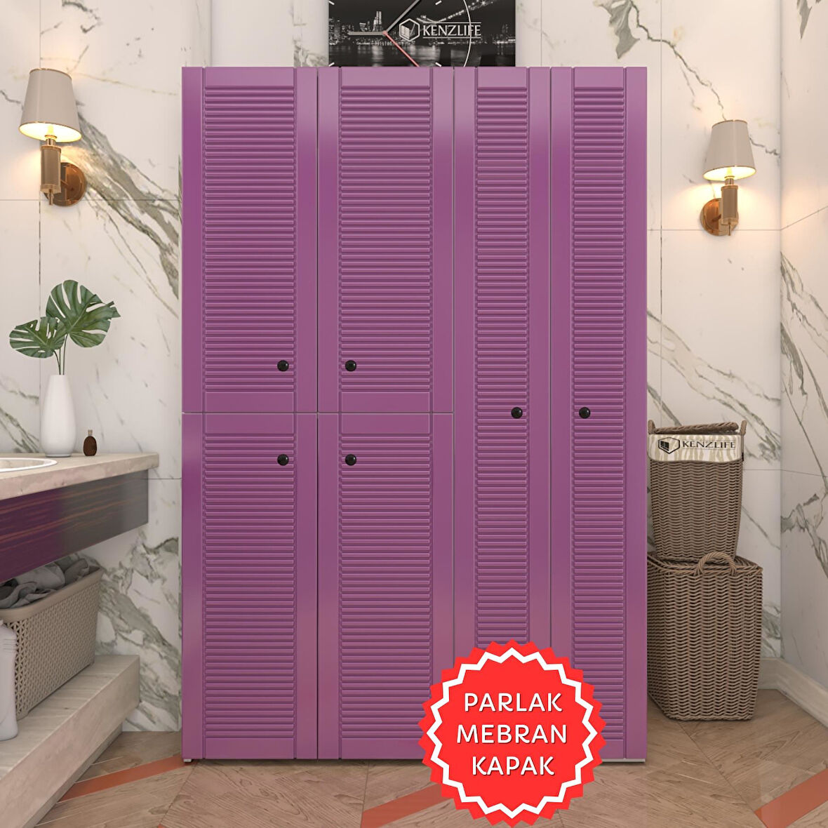 Kenzlife membran çamaşır kurutma makinesi dolabı yaromira llabyz mod2 180*120*64 mebran kapak suntalam gövde