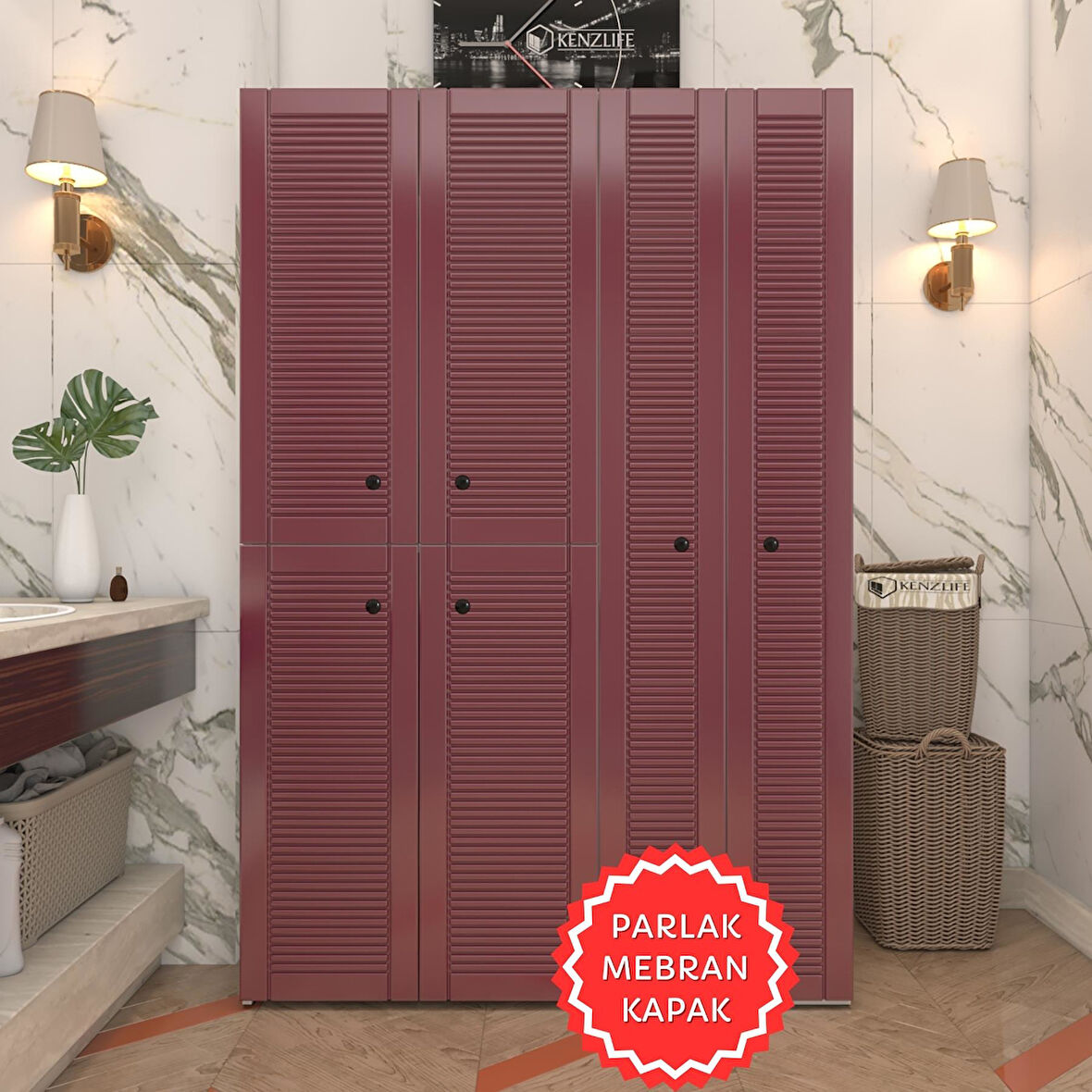 Kenzlife membran çamaşır kurutma makinesi dolabı yaromira fşybyz mod2 180*120*64 mebran kapak suntalam gövde