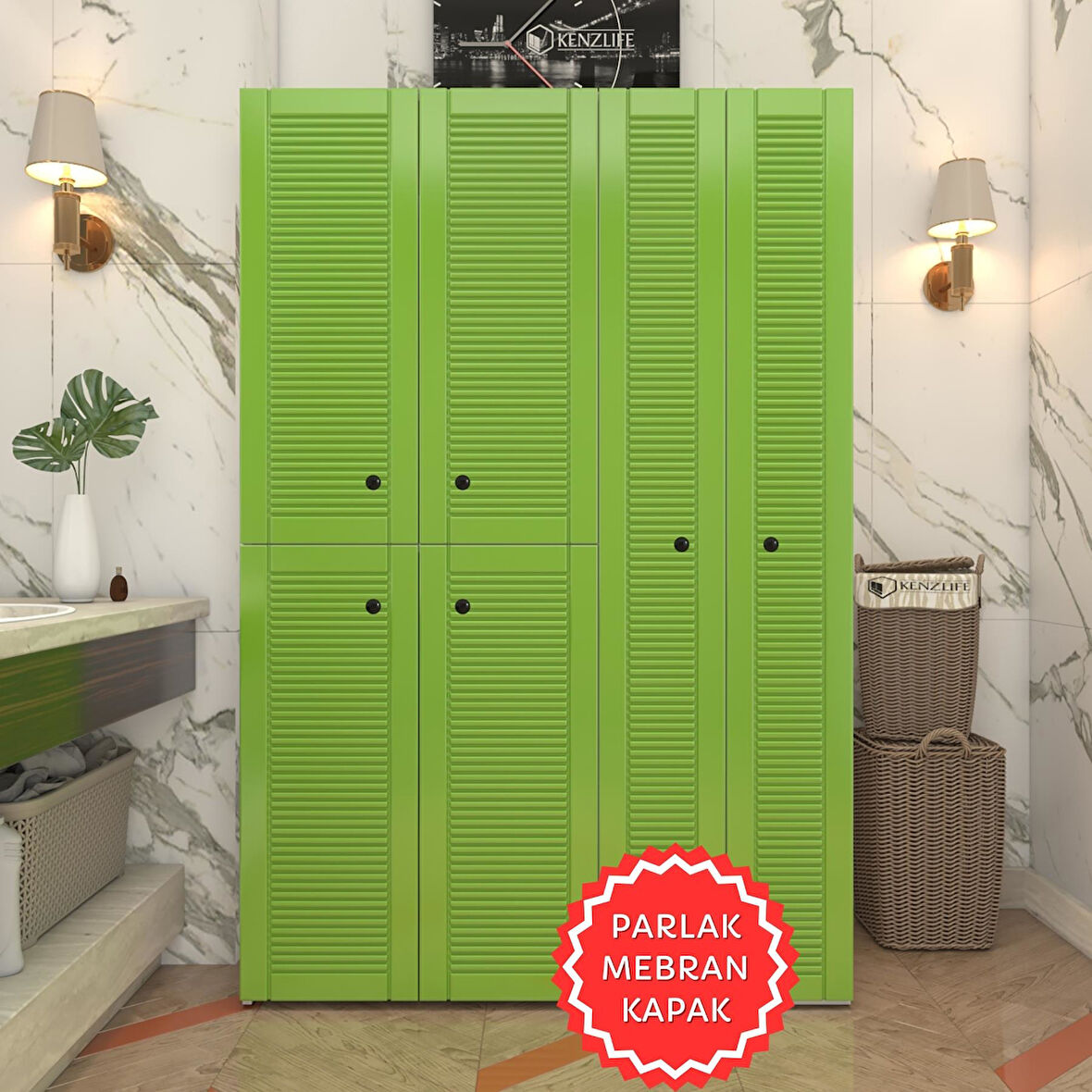 Kenzlife membran çamaşır kurutma makinesi dolabı yaromira yşlbyz mod2 180*120*64 mebran kapak suntalam gövde