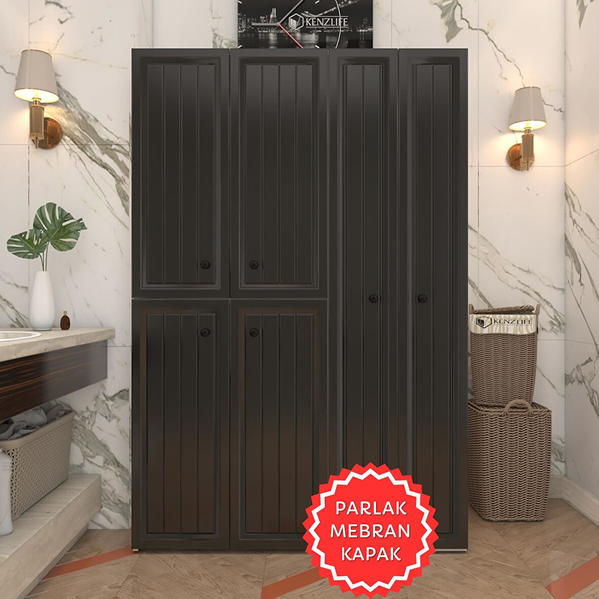 Kenzlife membran çamaşır kurutma makinesi dolabı yaromira syhbyz uzun 180*120*64 mebran kapak suntalam gövde