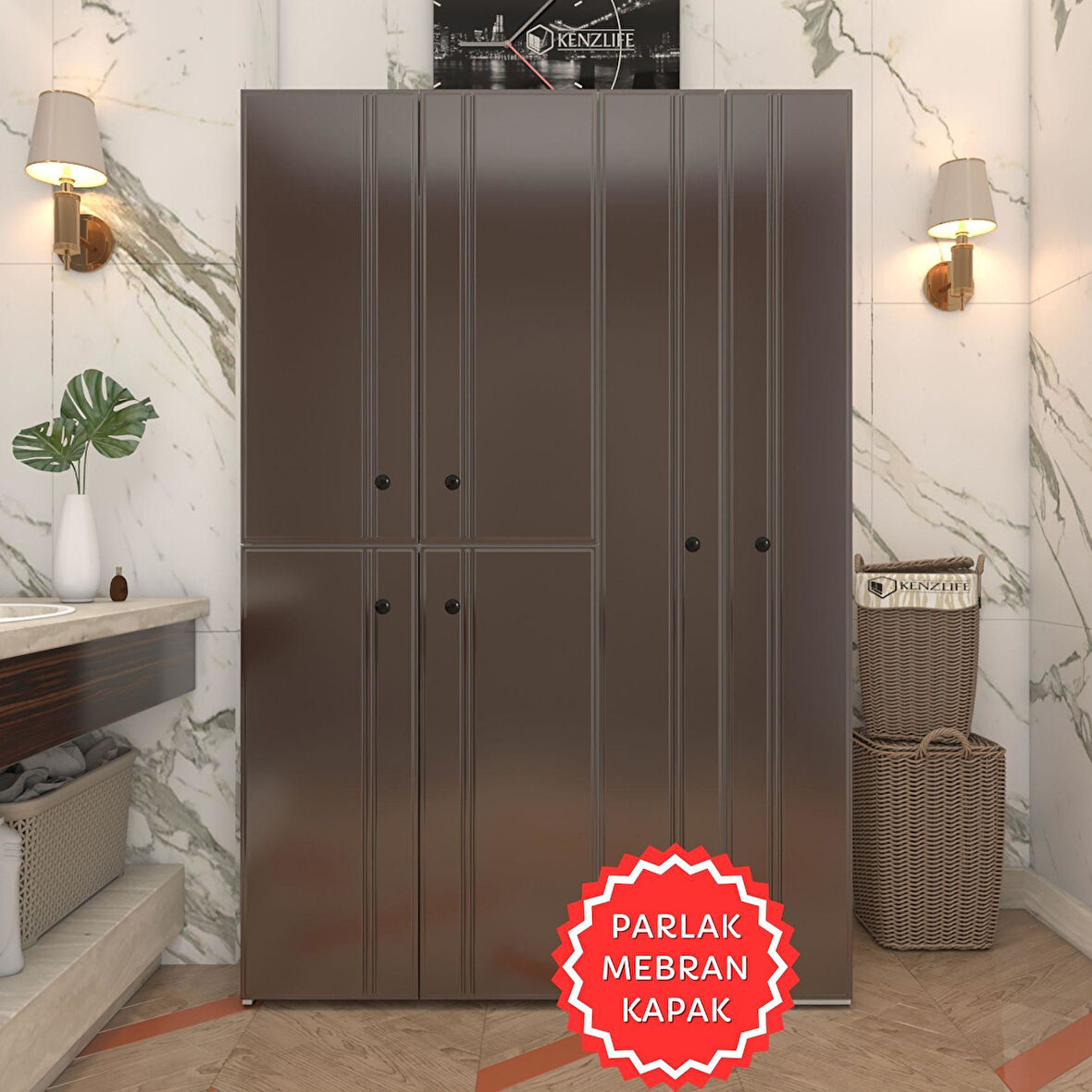 Kenzlife membran çamaşır kurutma makinesi dolabı yaromira khvbyz sadelim 180*120*64 mebran kapak suntalam gövde