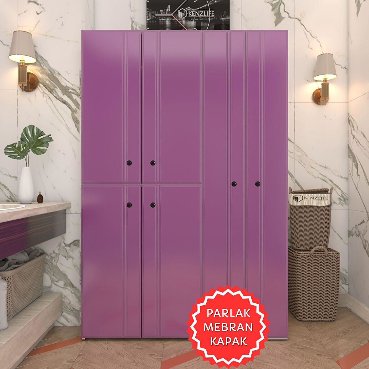 Kenzlife membran çamaşır kurutma makinesi dolabı yaromira llabyz sadelim 180*120*64 mebran kapak suntalam gövde