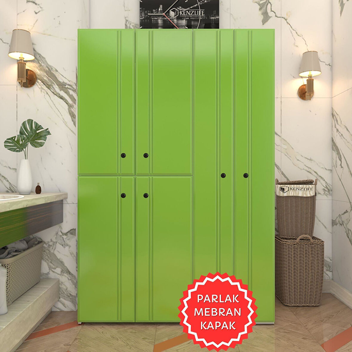 Kenzlife membran çamaşır kurutma makinesi dolabı yaromira yşlbyz sadelim 180*120*64 mebran kapak suntalam gövde