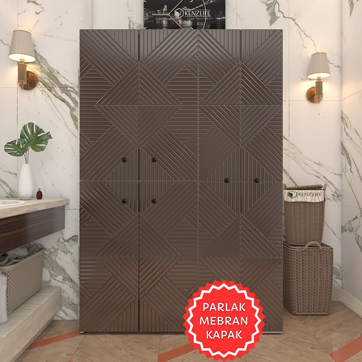 Kenzlife membran çamaşır kurutma makinesi dolabı yaromira khvbyz üçgen 180*120*64 mebran kapak suntalam gövde