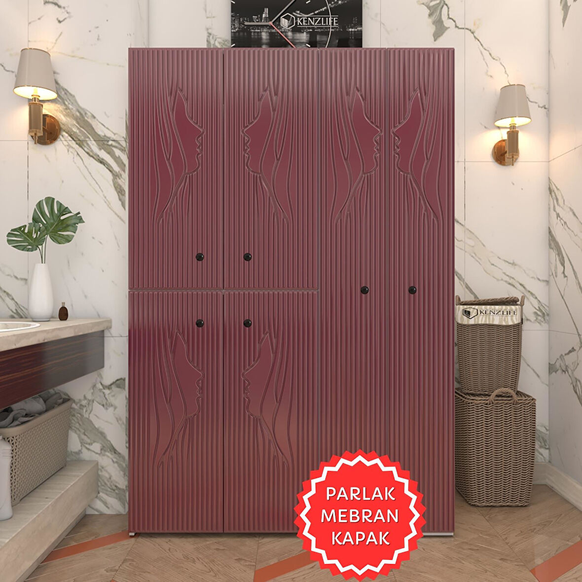 Kenzlife membran çamaşır kurutma makinesi dolabı yaromira fşybyz yüzyüze 180*120*64 mebran kapak suntalam gövde