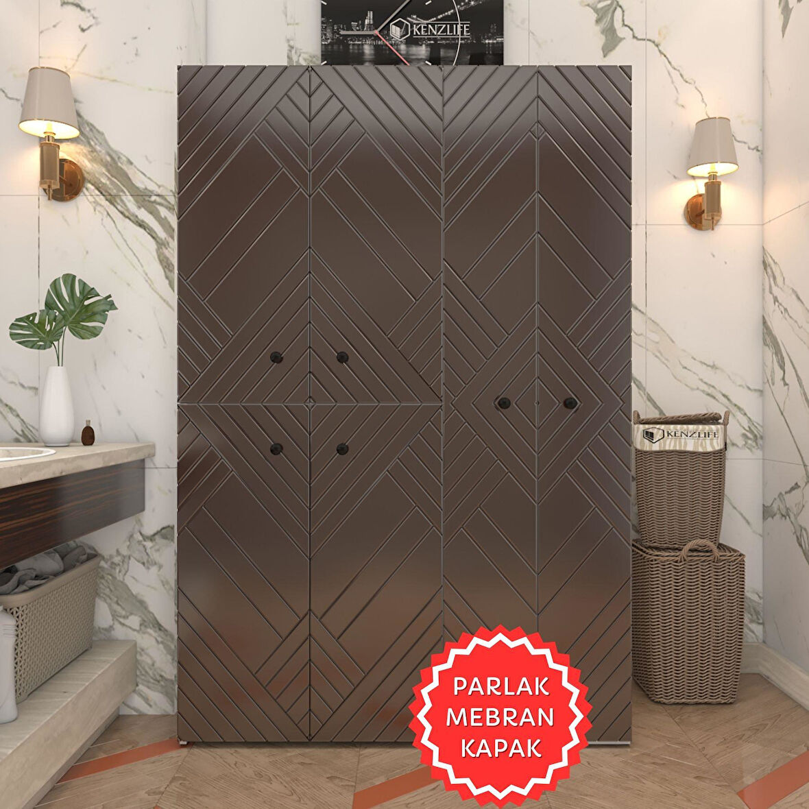 Kenzlife membran çamaşır kurutma makinesi dolabı yaromira khvbyz köşeli 180*120*64 mebran kapak suntalam gövde