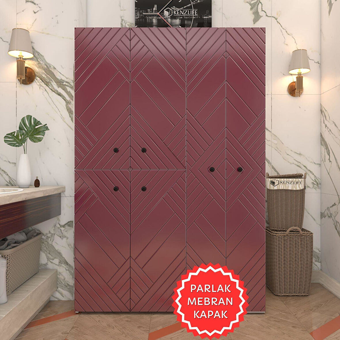 Kenzlife membran çamaşır kurutma makinesi dolabı yaromira fşybyz köşeli 180*120*64 mebran kapak suntalam gövde