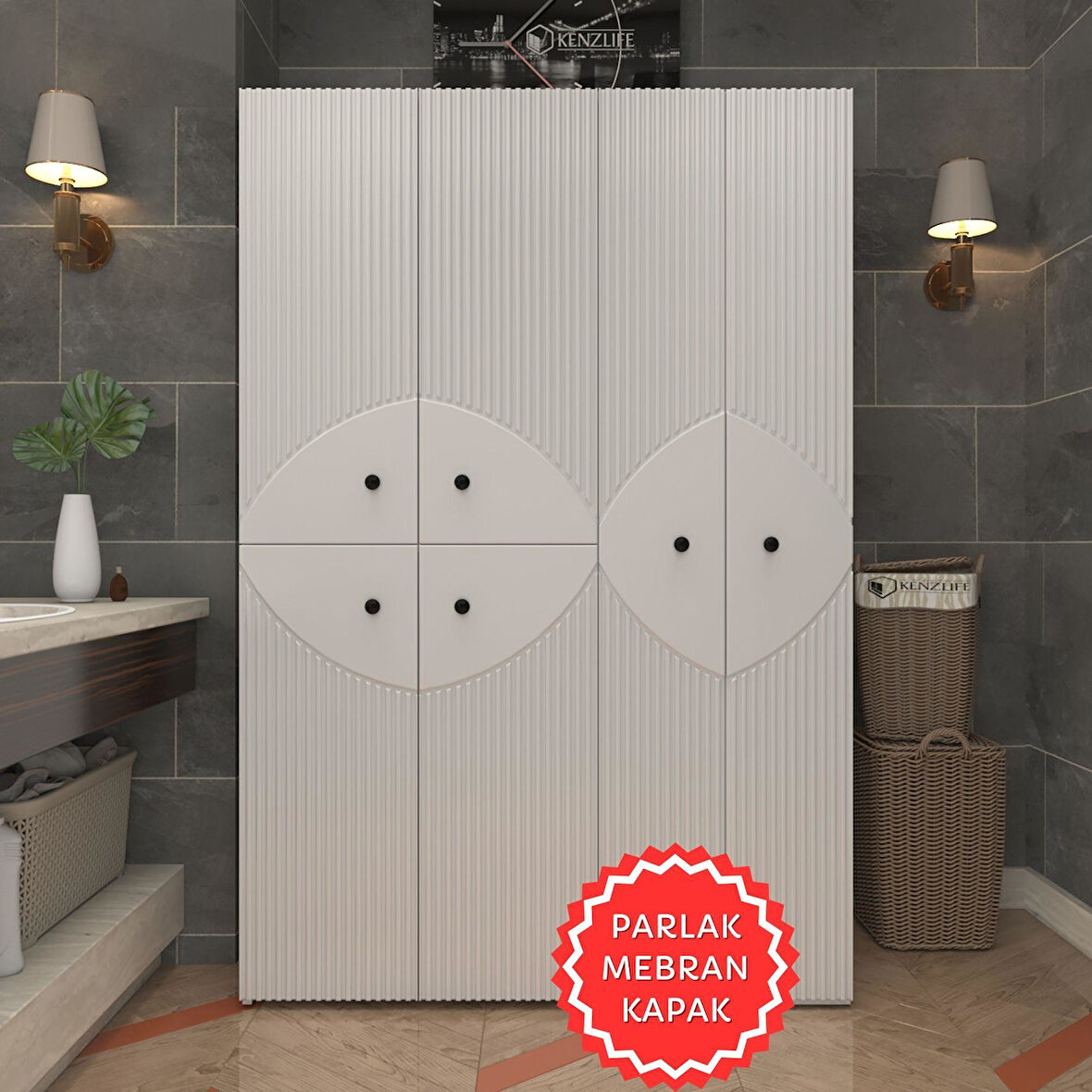 Kenzlife membran çamaşır kurutma makinesi dolabı yaromira byzbyz çehre 180*120*64 mebran kapak suntalam gövde