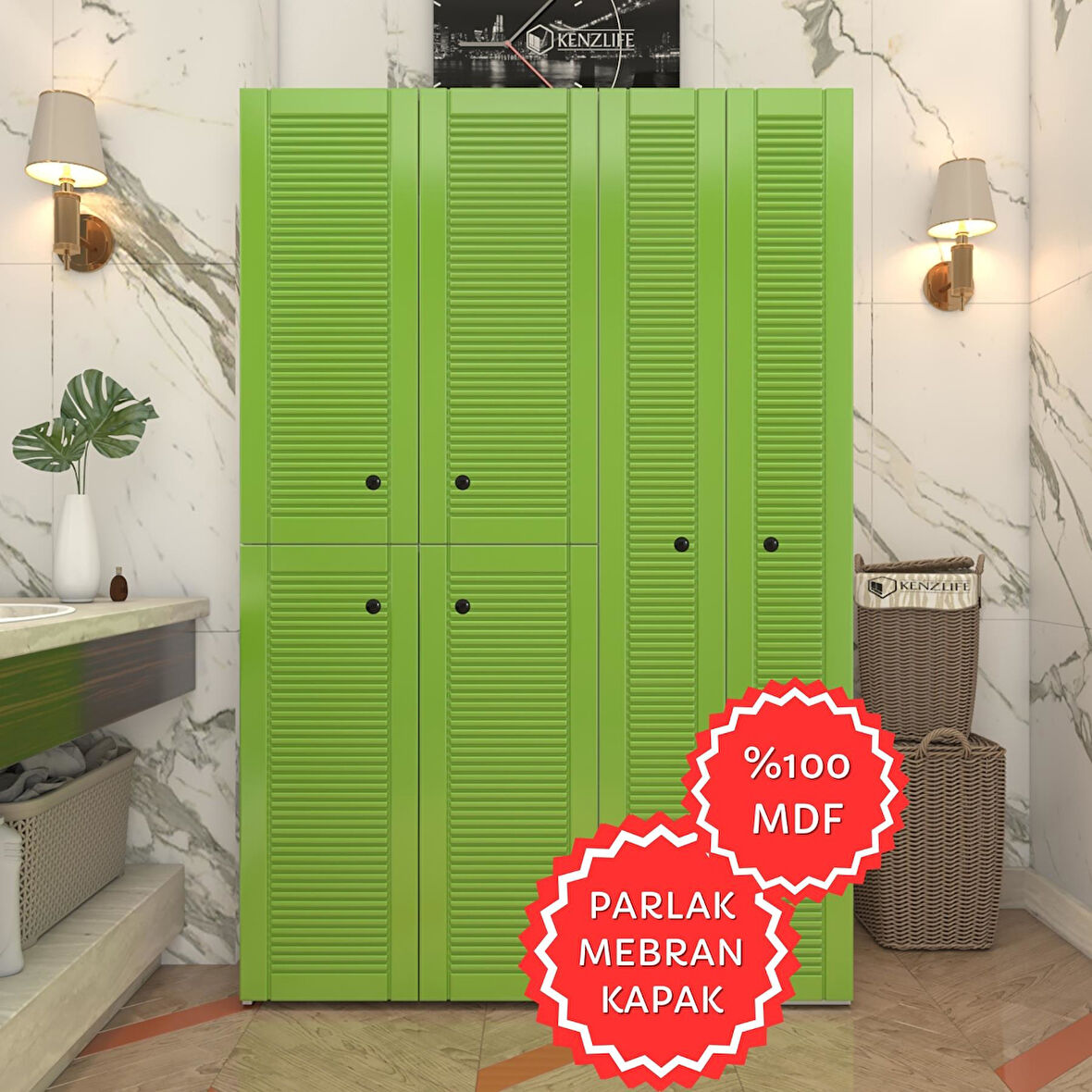 Kenzlife membran çamaşır kurutma makinesi dolabı yaromira yşlbyz mod2 180*120*64 mebran kapak MDF gövde