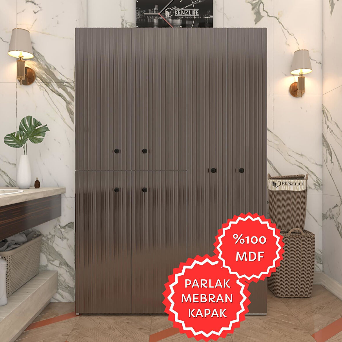 Kenzlife membran çamaşır kurutma makinesi dolabı yaromira khvbyz hafifçe 180*120*64 mebran kapak MDF gövde