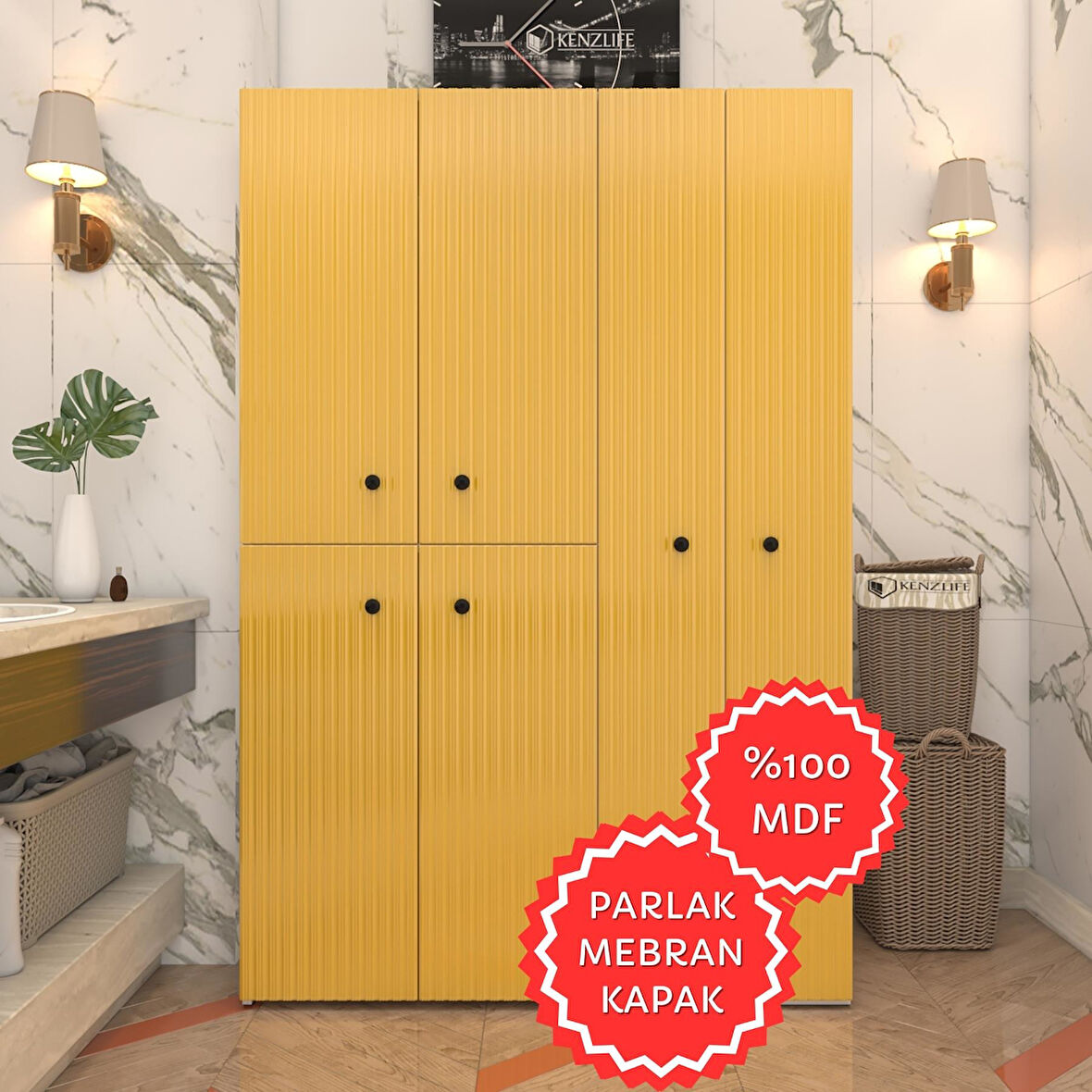 Kenzlife membran çamaşır kurutma makinesi dolabı yaromira hrdbyz hafifçe 180*120*64 mebran kapak MDF gövde