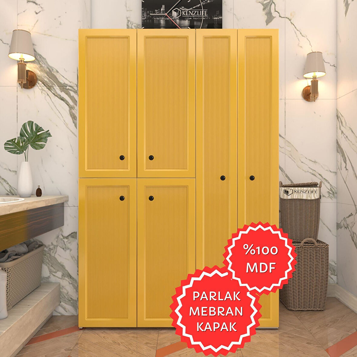 Kenzlife membran çamaşır kurutma makinesi dolabı yaromira hrdbyz pencere 180*120*64 mebran kapak MDF gövde