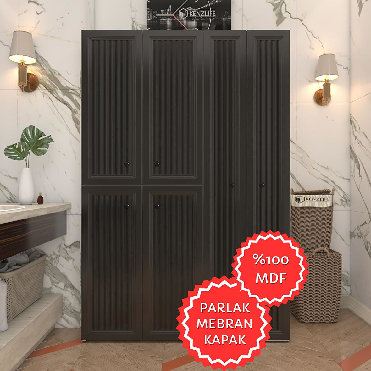 Kenzlife membran çamaşır kurutma makinesi dolabı yaromira syhbyz tiril 180*120*64 mebran kapak MDF gövde