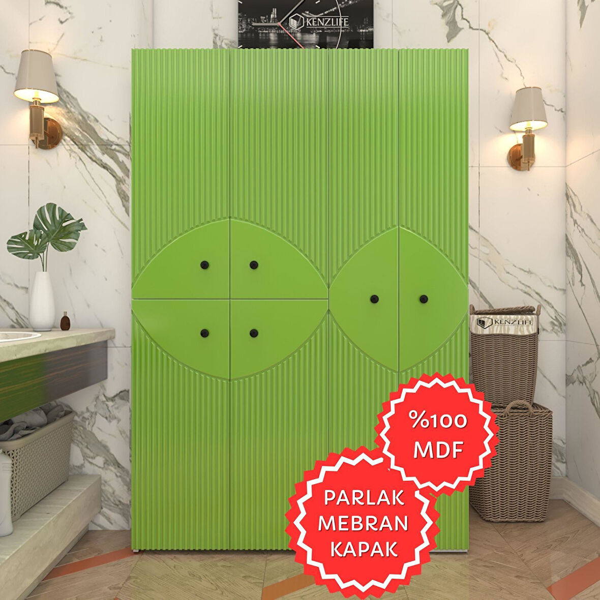 Kenzlife membran çamaşır kurutma makinesi dolabı yaromira yşlbyz çehre 180*120*64 mebran kapak MDF gövde