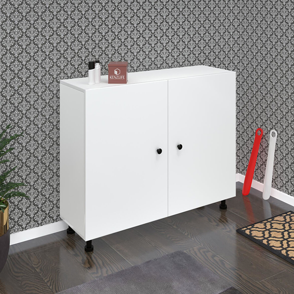 Kenzlife ayakkabılık merkub5 byzbyz 83*100*32 kapaklı 5 raflı 25 çift ayakkabı kapasitesi