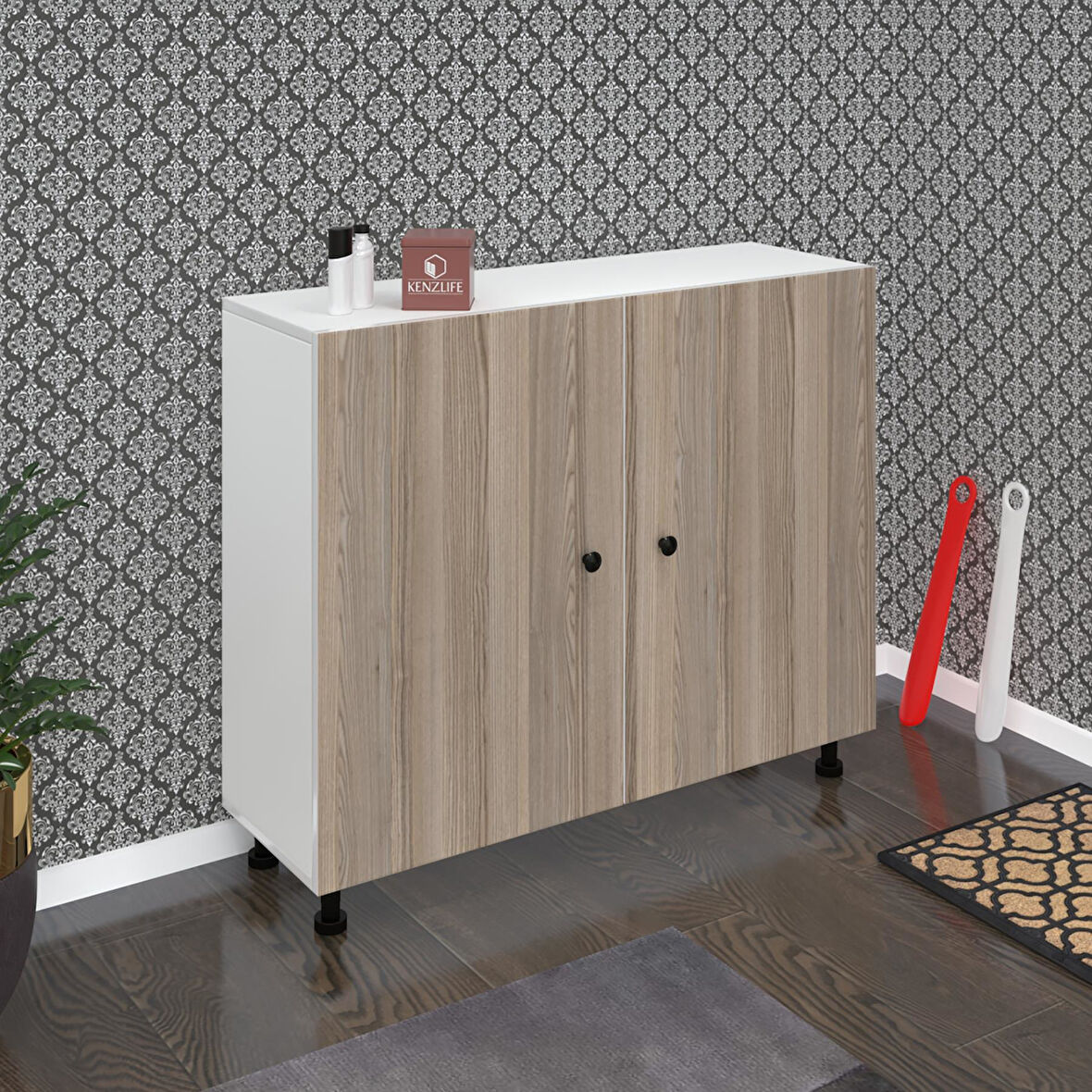Kenzlife ayakkabılık merkub5 crdbyz 83*100*32 kapaklı 5 raflı 25 çift ayakkabı kapasitesi