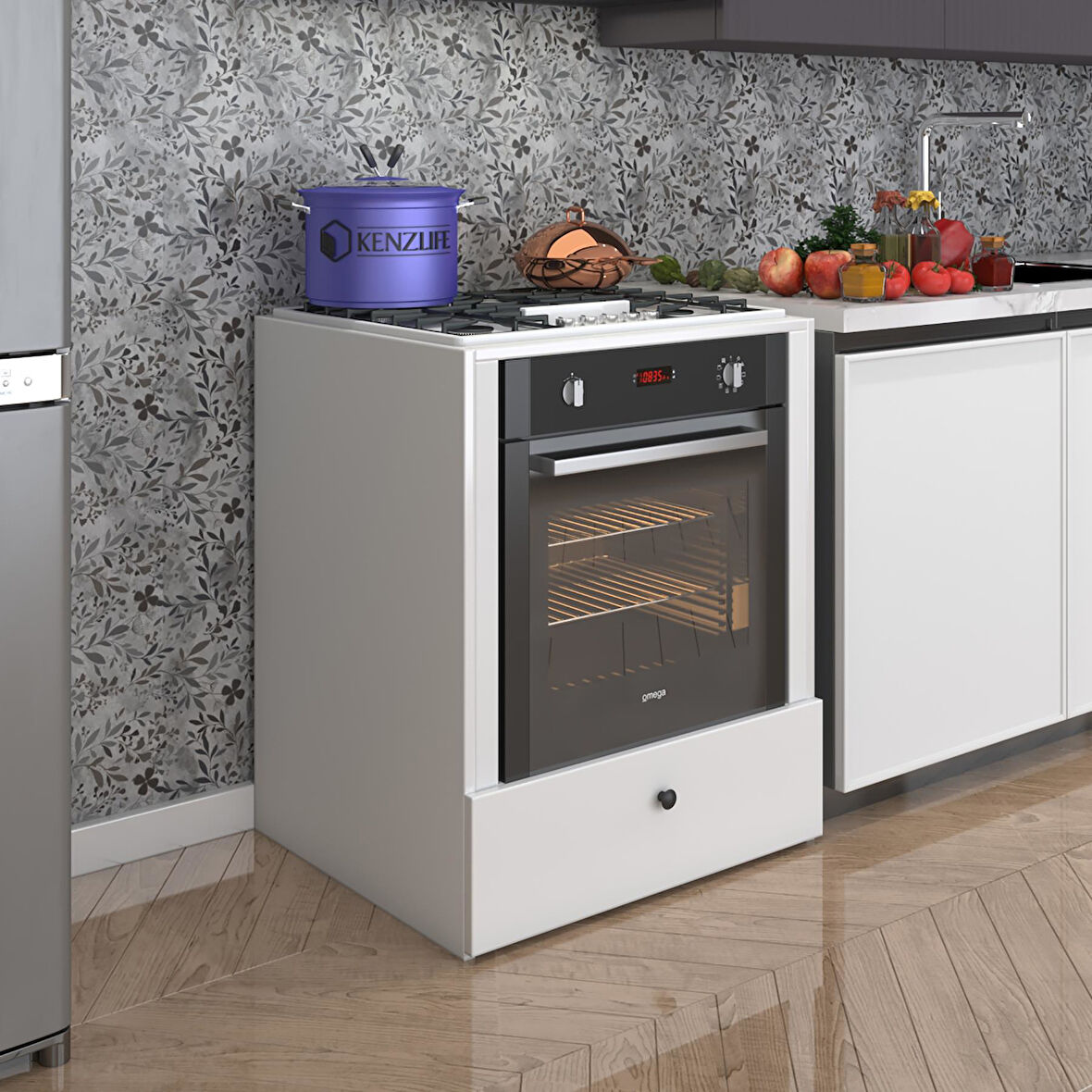 Kenzlife ankastre modülü kabini alim byz fırın ocak dolabı çekmeceli 70 cmye kadar ocak için uyumlu