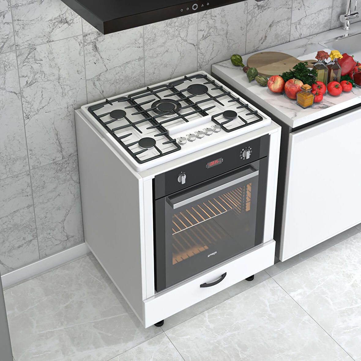 Kenzlife ankastre modülü kabini kerim byz fırın ocak dolabı 70 cmye kadar ocak için uyumlu