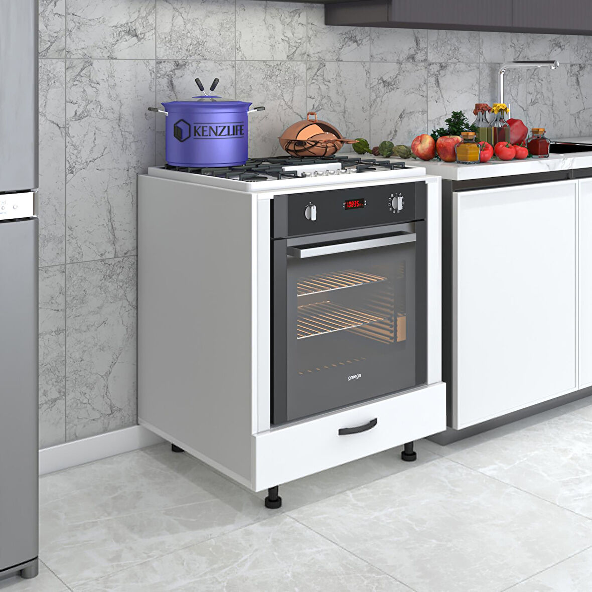 Kenzlife ankastre modülü kabini rakib byz fırın ocak dolabı 80 cmye kadar ocak için uyumlu