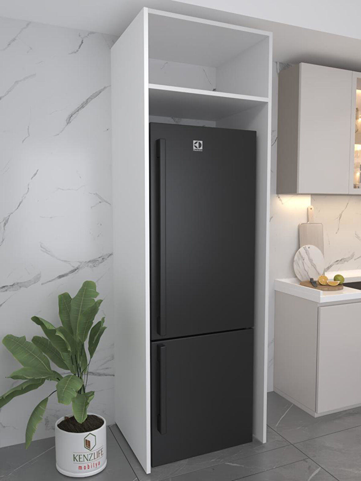 Kenzlife buzdolabı derin dondurucu dolabı modülü antarktika beyaz 230*100*90 kapaksız arkalıksız