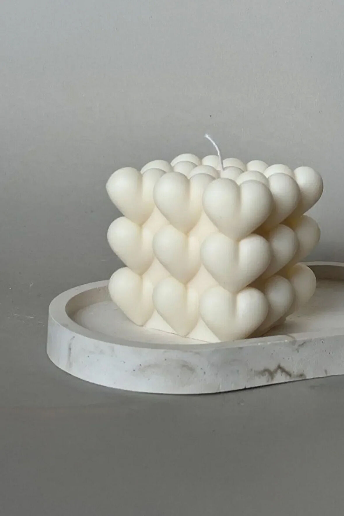 Bubble Kalp Figürlü Küp Soya Mumu